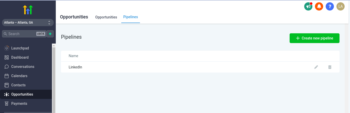 GoHighLevel Pipeline setup