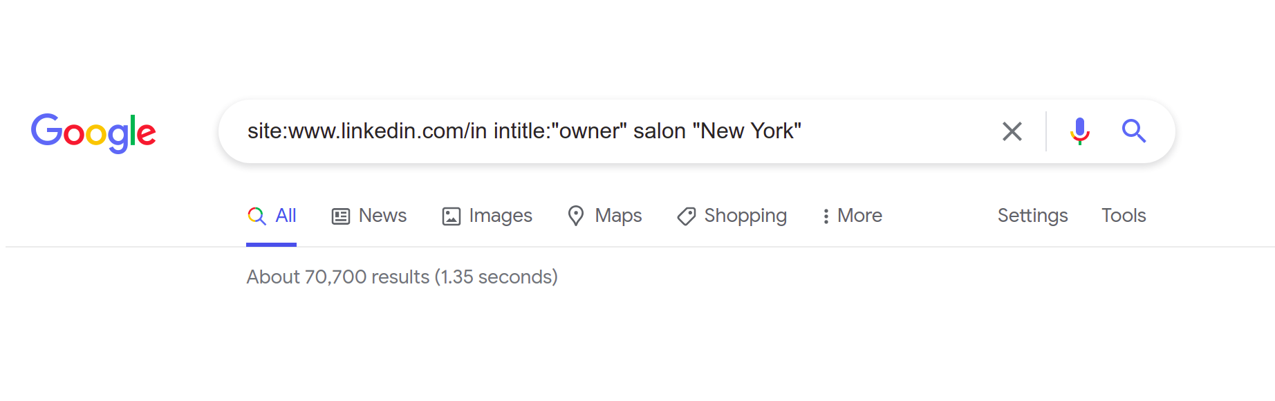 Google Search Example